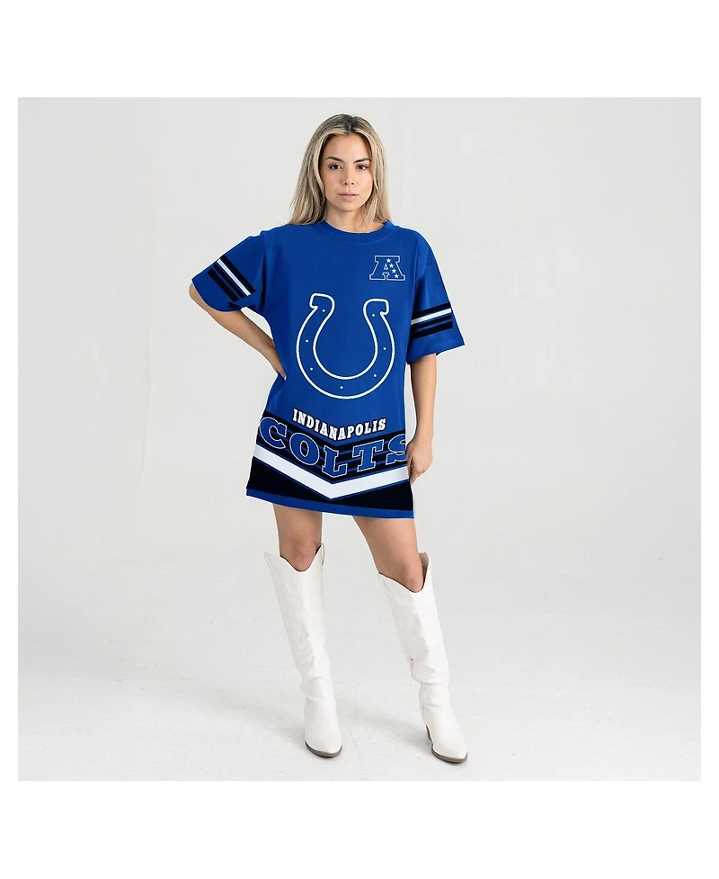 Gameday Couture Women's Royal Indianapolis Colts Perfect Score Vintage T-Shirt Dress