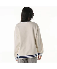 The Wild Collective Women's Cream Buffalo Bills Oversized Vintage French Terry Sweatshirt