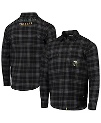 The Wild Collective Men's Black Portland Timbers Buffalo Check Button-Up Shirt