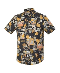 Reyn Spooner Men's Black San Diego Padres Dia De Los Muertos Performance Full-Button Aloha Shirt