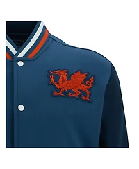 Macron Men's Navy Wrexham Anthem Full-Snap Varsity Jacket