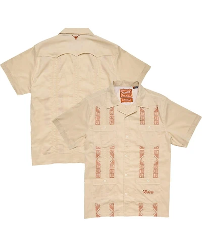 Howler Brothers Men's Tan Texas Longhorns Guayabera Full-Snap Shirt