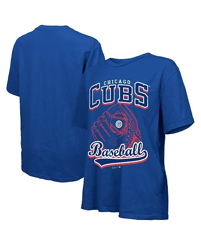 Majestic Women's Royal Chicago Cubs Oversized First Base T-Shirt