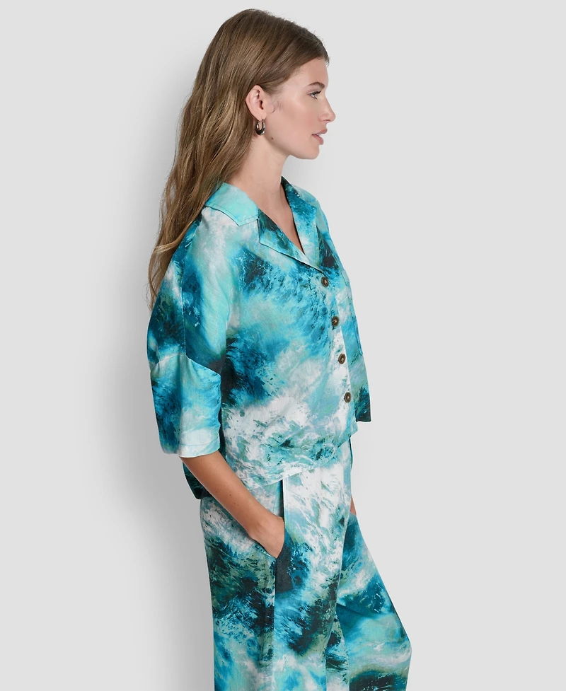 Dkny Women's Short Sleeve Printed Top