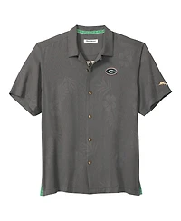 Tommy Bahama Men's Gray Georgia Bulldogs Catch of the Day Camp IslandZone Button-Up Shirt