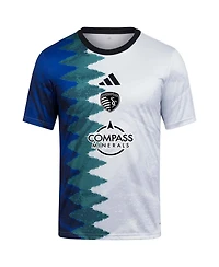 Adidas Big Boys and Girls White Sporting Kansas City 2025 Gaming Aeroready Pre-Match Jersey