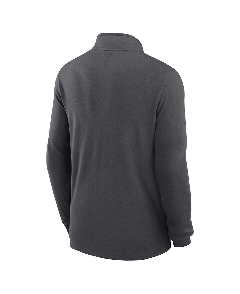 Nike Men's Anthracite Kansas City Chiefs Lightweight Victory Dri-fit Half-Zip Pullover Hoodie