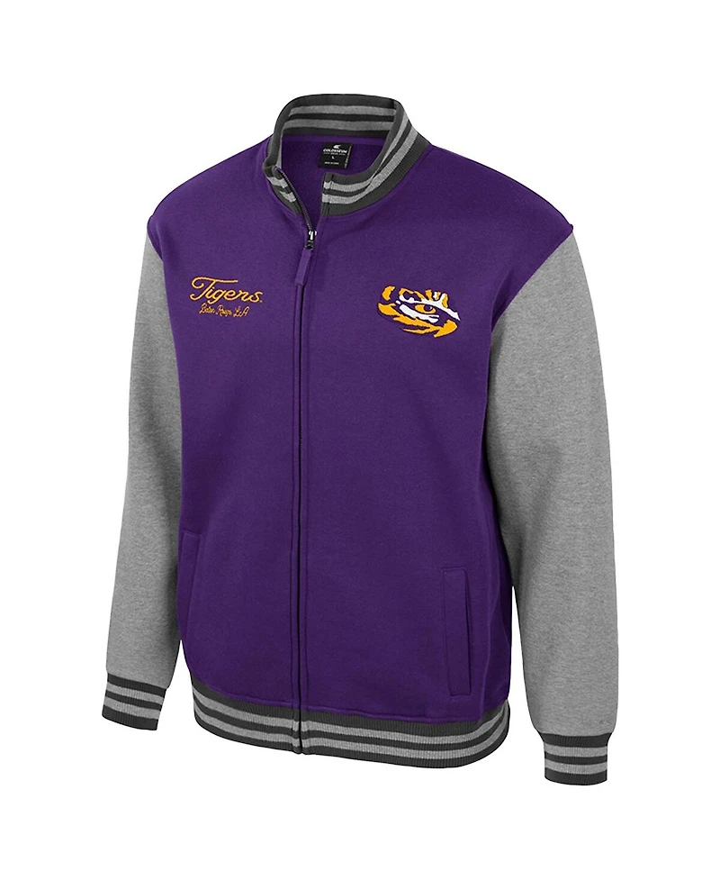 Colosseum Men's Purple Lsu Tigers Ambi-Turner Full-Zip Varsity Jacket