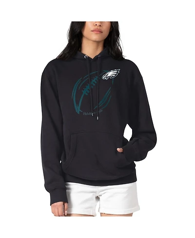 G-iii 4Her by Carl Banks Women's Philadelphia Eagles Football Logo Fleece Tri-Blend Pullover Hoodie