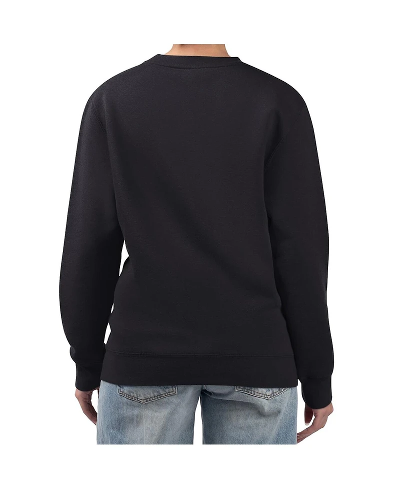 G-iii 4Her by Carl Banks Women's Black Detroit Lions Heart Graphic Fleece Pullover Sweatshirt