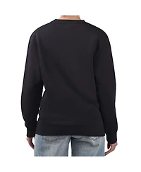 G-iii 4Her by Carl Banks Women's Black Detroit Lions Heart Graphic Fleece Pullover Sweatshirt