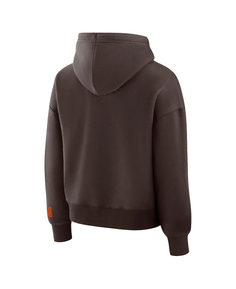 Fanatics Women's Brown Cleveland Browns Legacy Fleece Pullover Hoodie