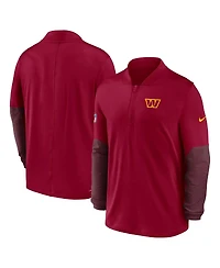 Nike Men's Burgundy Washington Commanders Sideline Dri-fit Half-Zip Pullover Hoodie