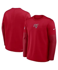 Nike Men's Red Tampa Bay Buccaneers Sideline Coach Therma-fit Long Sleeve T-Shirt