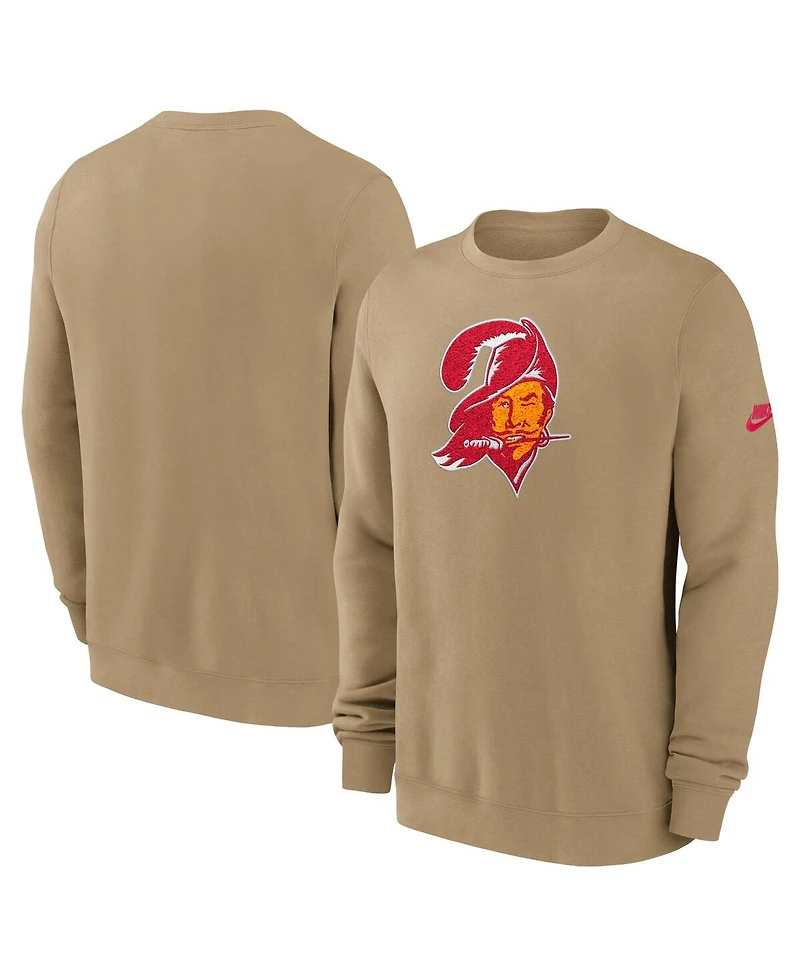 Nike Men's Tan Tampa Bay Buccaneers Swing Pass Rewind Club Pullover Sweatshirt