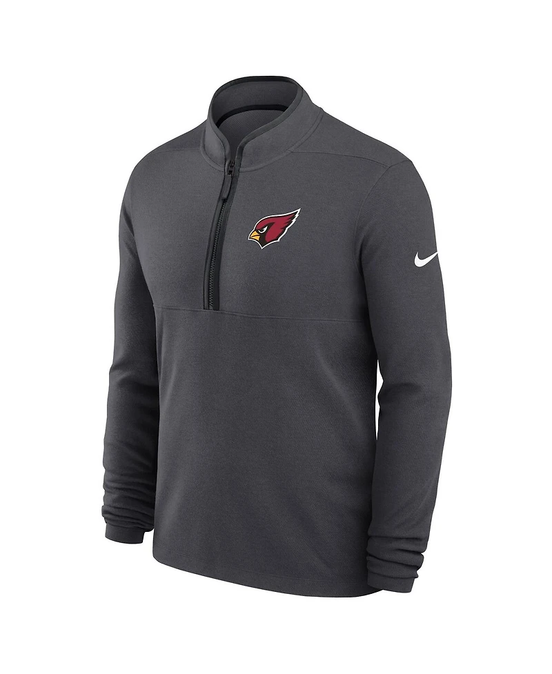 Nike Men's Anthracite Arizona Cardinals Lightweight Victory Dri-fit Half-Zip Pullover Hoodie