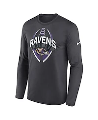 Nike Men's Anthracite Baltimore Ravens Primetime Legend Icon Performance Long Sleeve T-Shirt