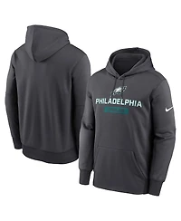 Nike Men's Anthracite Philadelphia Eagles Toss Sweep Performance Pullover Hoodie
