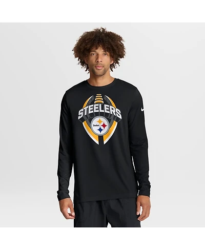 Nike Men's Black Pittsburgh Steelers Primetime Legend Icon Performance Long Sleeve T-Shirt