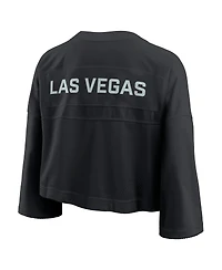 Nike Women's Black Las Vegas Raiders Primetime Cropped Mesh Dri-fit Fashion Jersey