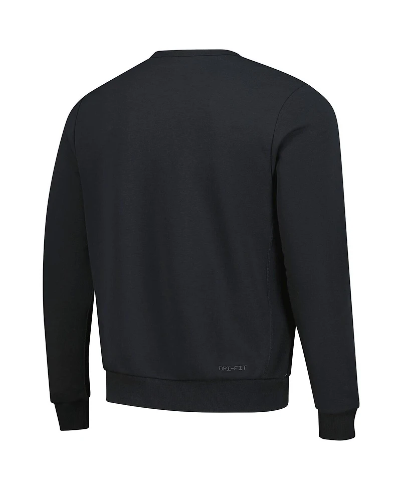 Nike Men's Black Milwaukee Bucks Authentic Standard Issue Travel Dri-fit Pullover Sweatshirt