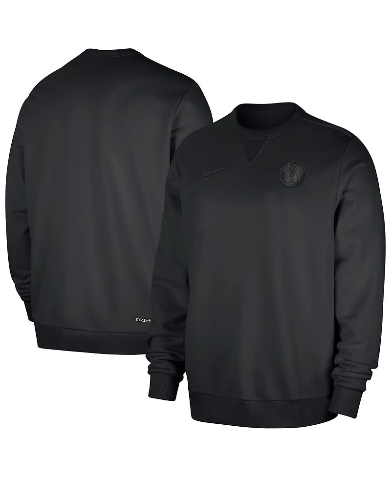 Nike Men's Black Dallas Mavericks Authentic Standard Issue Travel Dri-fit Pullover Sweatshirt