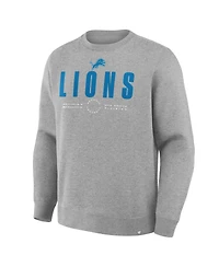 Fanatics Men's Heather Gray Detroit Lions Direct Handoff Legacy Pullover Sweatshirt