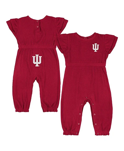 Colosseum Baby Boys and Girls Crimson Indiana Hoosiers Beautopia Waffle Knit Romper