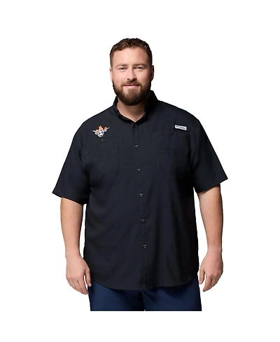 Columbia Men's Black Texas Longhorns Big Tall Tamiami Omni-Shade Button-Down Shirt