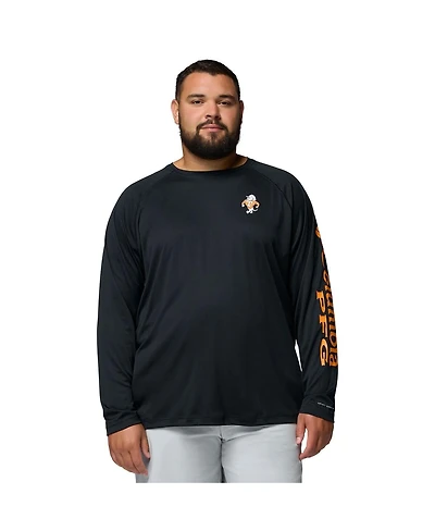 Columbia Men's Gray Alabama Crimson Tide Big Tall Terminal Tackle Long Sleeve Omni-Shade T-Shirt