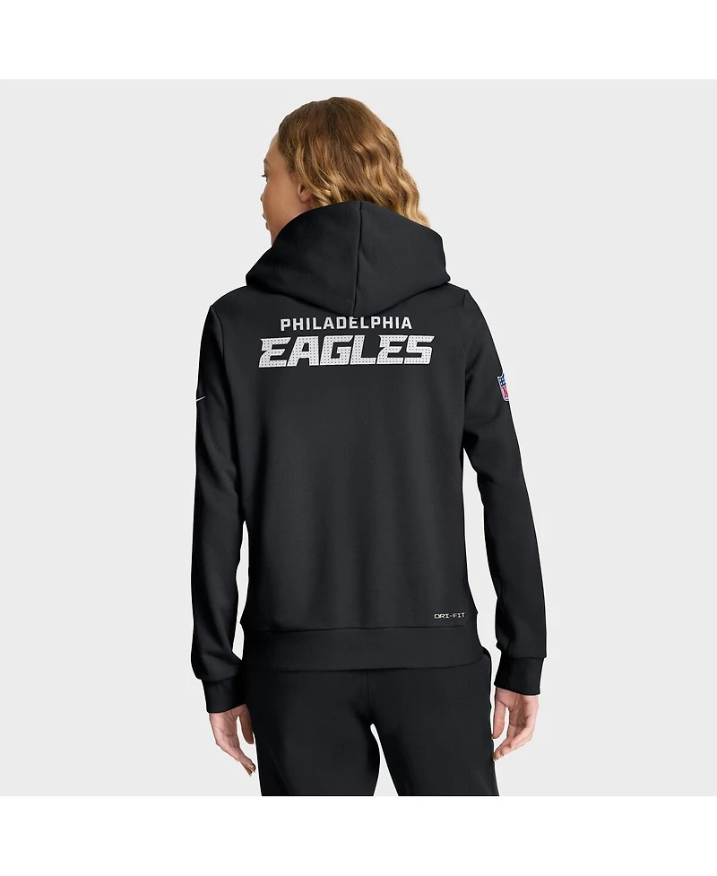 Nike Women's Black Philadelphia Eagles Sideline Standard Issue Initial Home Dri-fit Hoodie