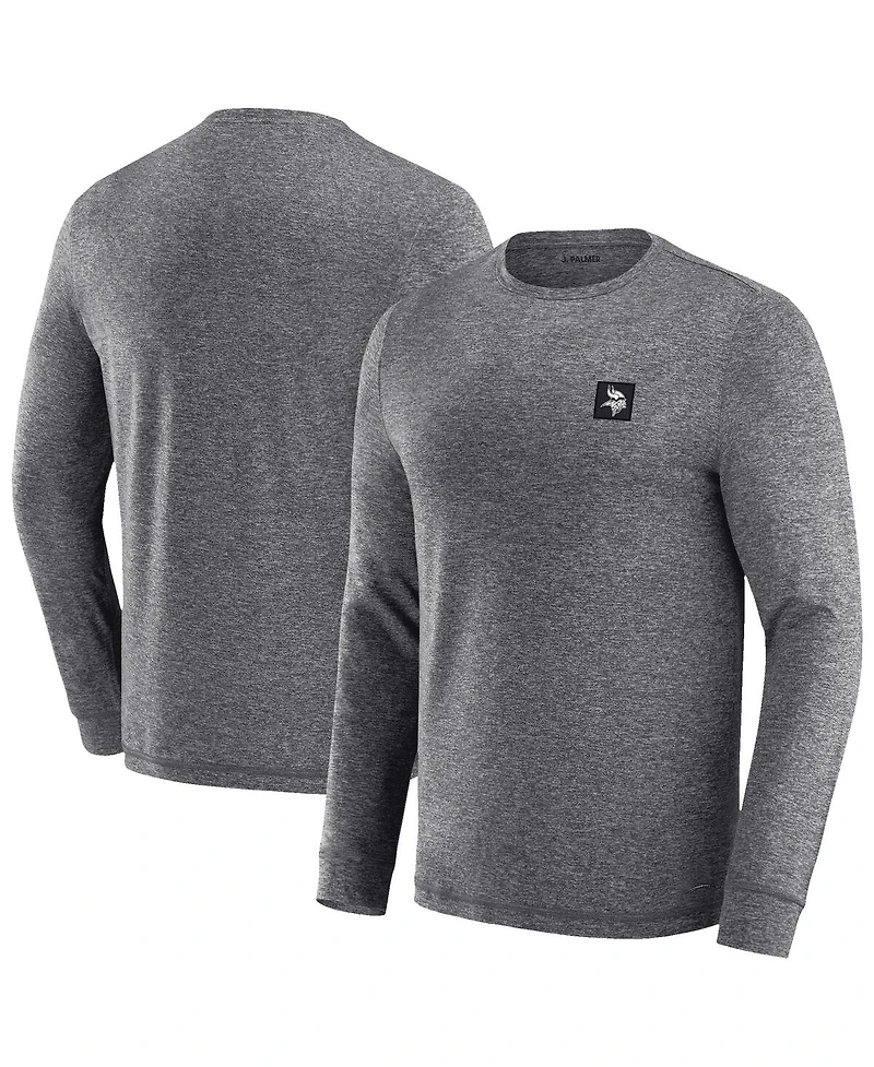 J. Palmer Men's Heather Black Minnesota Vikings Four Down Long Sleeve T-Shirt
