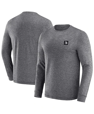 J. Palmer Men's Heather Black Minnesota Vikings Four Down Long Sleeve T-Shirt