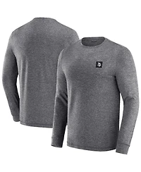 J. Palmer Men's Heather Black Minnesota Vikings Four Down Long Sleeve T-Shirt