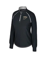 Colosseum Women's Black Purdue Boilermakers Bikram Raglan Quarter-Zip Sweatshirt