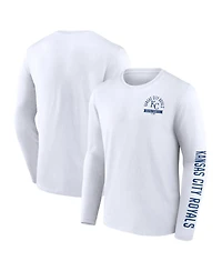 Fanatics Men's White Kansas City Royals Press Box Long Sleeve T-Shirt