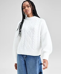 And Now This Women's Cable-Knit Mock-Neck Sweater, Macy's Exclusive