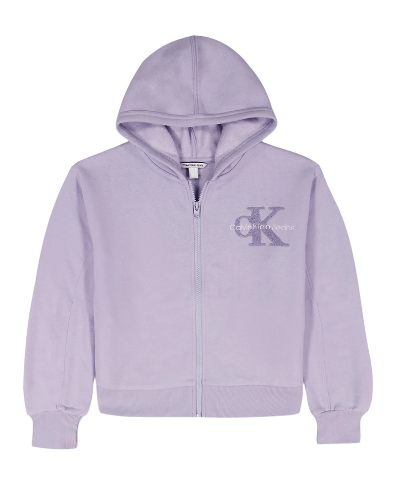 Calvin Klein Girls 7-16 Front-Zip Long Sleeve Hoodie