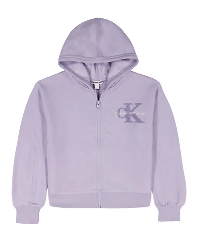 Calvin Klein Girls 7-16 Front-Zip Long Sleeve Hoodie