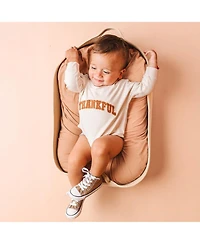 Sweet Wink Baby Boy Thankful Patch Varsity Thanksgiving Long Sleeve Romper