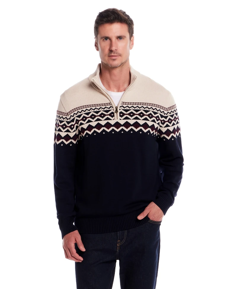 Weatherproof Vintage Men's Icelandic Quarter Zip Sweater