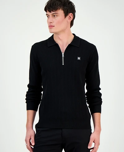 Hugo Boss Men's Sastoro Long-Sleeve Quarter-Zip Textured Sweater