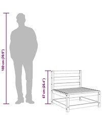 vidaXL Patio Middle Sofas 3 pcs Honey Brown Solid Pinewood