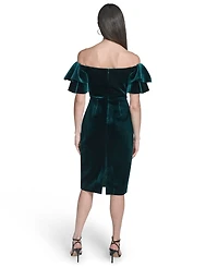 Eliza J Women's Velvet Off-The-Shoulder Dress