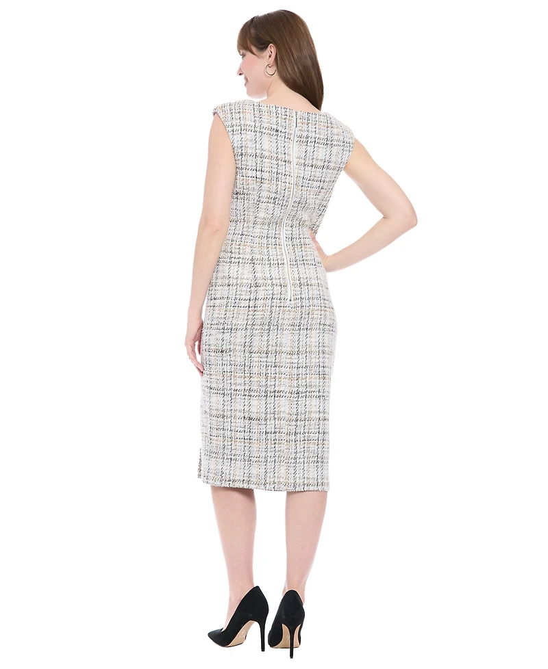 London Times Petite Sleeveless Midi Dress