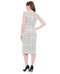 London Times Petite Sleeveless Midi Dress