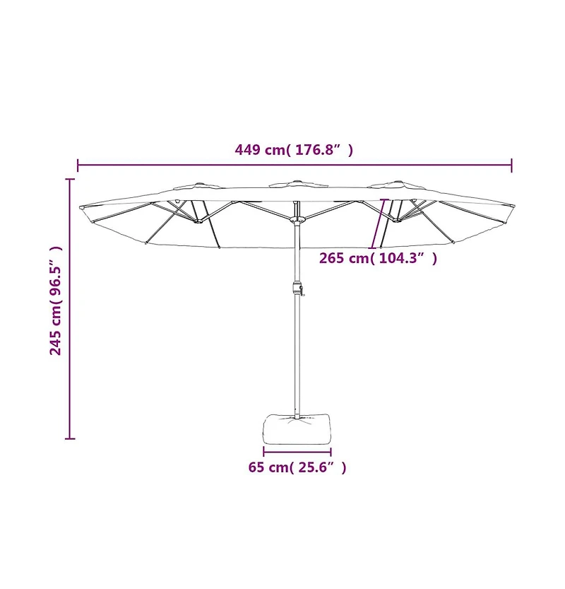 Garden Parasol Sand White Polyester Large Garden Parasol