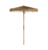 vidaXL Tiki Umbrella Natural Bamboo, Banana Leaf 59.1 in diameter