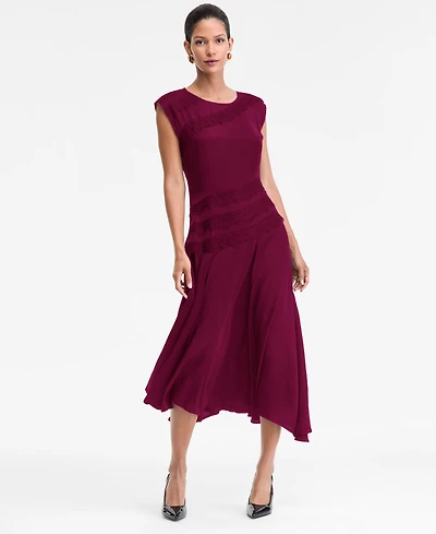 I.n.c. International Concepts Women's Lace Stripe Midi Dress, Macy's Exclusive