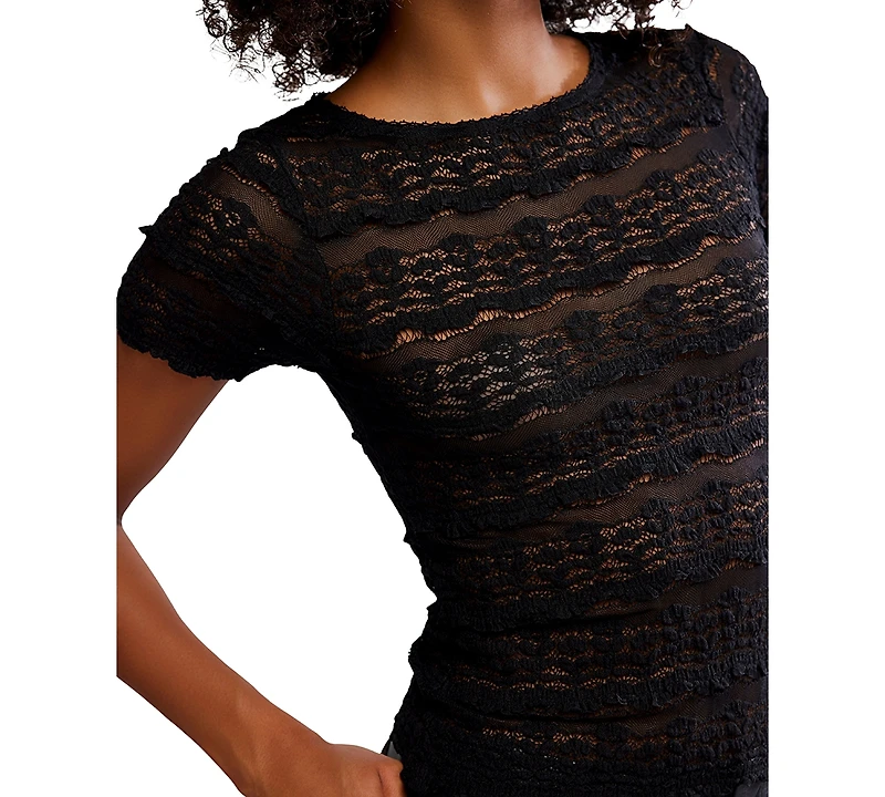 Free People Women's Angelina Lace T-Shirt